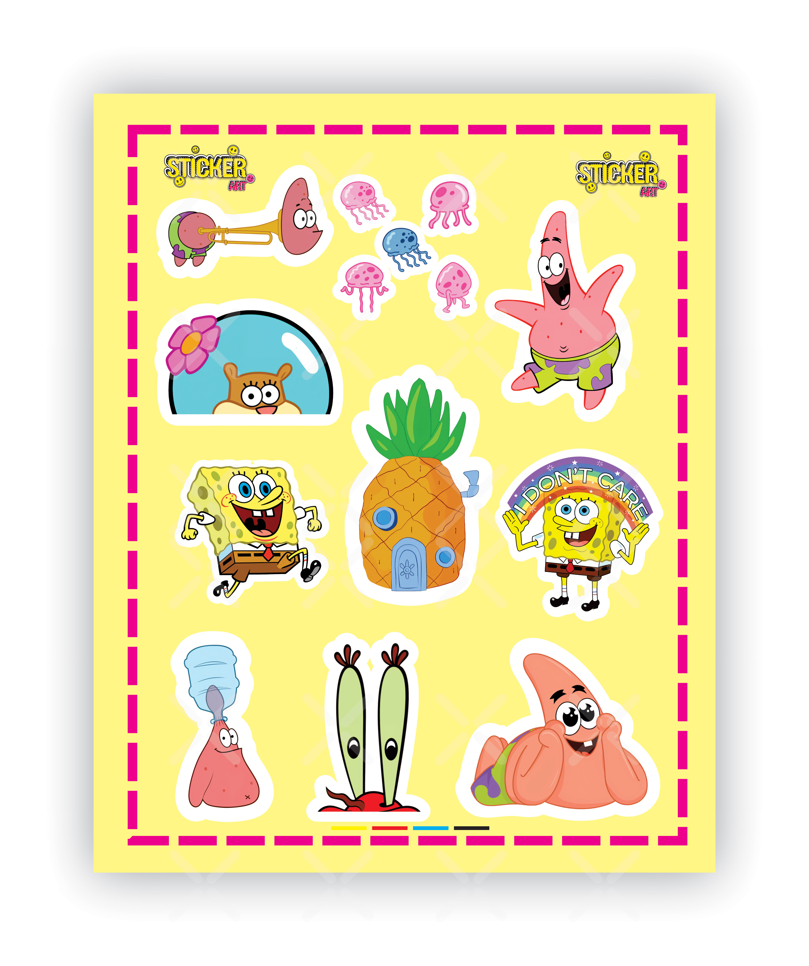 استیکر پک 14 عددی باب اسفنجی (Spong-Bob-14)